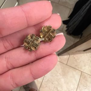 Gold Tory Burch stud earrings
